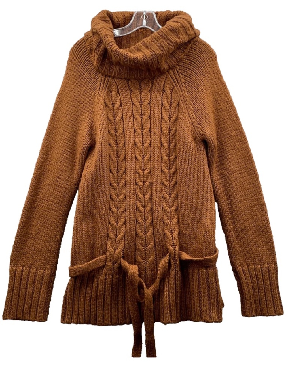 BCBG CableKnit Sweater Dress Women sz L Boho Chunky Y2k Academia Cabin Chic
